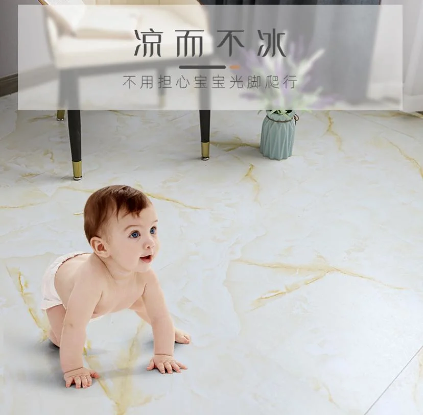 Home Decoration 1.2mm 1.5mm 1.8mm Self Adhesive Dry Back White Grey Black Marble Stone Tile PVC Lvt Vinyl Flooring